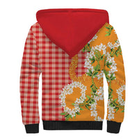 Prince Kuhio Aloha Hawaii Sherpa Hoodie Plumeria Ilima Lei Palaka Motifs LT14 - Polynesian Pride
