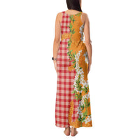 Prince Kuhio Aloha Hawaii Tank Maxi Dress Plumeria Ilima Lei Palaka Motifs LT14 - Polynesian Pride