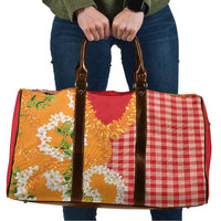 Prince Kuhio Aloha Hawaii Travel Bag Plumeria Ilima Lei Palaka Motifs LT14 Red - Polynesian Pride