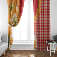 Prince Kuhio Aloha Hawaii Window Curtain Plumeria Ilima Lei Palaka Motifs