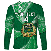 Personalised Tonga Saineha High School Long Sleeve Shirt Tongan Ngatu Pattern LT14 - Polynesian Pride