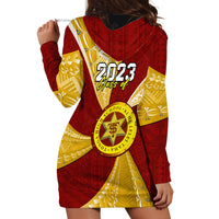 Personalised Tonga High School Hoodie Dress Class Of Year Tongan Ngatu Pattern LT14 - Polynesian Pride