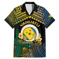 Personalised Malampa Day Family Matching Mermaid Dress and Hawaiian Shirt Vanuatu Provinces Polynesian Pattern LT14 Dad's Shirt - Short Sleeve Black - Polynesian Pride