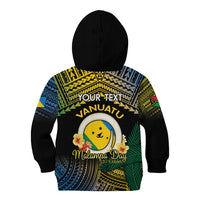 Personalised Malampa Day Kid Hoodie Vanuatu Provinces Polynesian Pattern