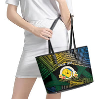 Personalised Malampa Day Leather Tote Bag Vanuatu Provinces Polynesian Pattern LT14 - Polynesian Pride