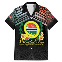 Personalised Penama Day Family Matching Mermaid Dress and Hawaiian Shirt Vanuatu Provinces Polynesian Pattern LT14 Dad's Shirt - Short Sleeve Black - Polynesian Pride
