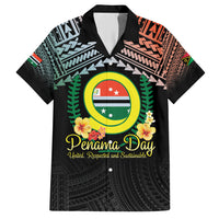 Personalised Penama Day Family Matching Off Shoulder Maxi Dress and Hawaiian Shirt Vanuatu Provinces Polynesian Pattern LT14 Dad's Shirt - Short Sleeve Black - Polynesian Pride