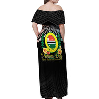 Personalised Penama Day Family Matching Off Shoulder Maxi Dress and Hawaiian Shirt Vanuatu Provinces Polynesian Pattern LT14 - Polynesian Pride