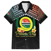 Personalised Penama Day Family Matching Short Sleeve Bodycon Dress and Hawaiian Shirt Vanuatu Provinces Polynesian Pattern LT14 Dad's Shirt - Short Sleeve Black - Polynesian Pride