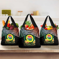 Personalised Penama Day Grocery Bag Vanuatu Provinces Polynesian Pattern LT14 3-pack One Size Black - Polynesian Pride
