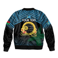 Personalised Sanma Day Bomber Jacket Vanuatu Provinces Polynesian Pattern