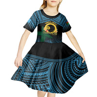Personalised Sanma Day Kid Short Sleeve Dress Vanuatu Provinces Polynesian Pattern LT14 - Polynesian Pride