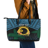 Personalised Sanma Day Leather Tote Bag Vanuatu Provinces Polynesian Pattern LT14 - Polynesian Pride