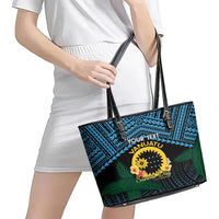 Personalised Sanma Day Leather Tote Bag Vanuatu Provinces Polynesian Pattern LT14 - Polynesian Pride