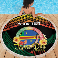 Personalised Tafea Day Beach Blanket Vanuatu Provinces Polynesian Pattern