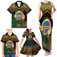 Personalised Tafea Day Family Matching Tank Maxi Dress and Hawaiian Shirt Vanuatu Provinces Polynesian Pattern LT14 - Polynesian Pride