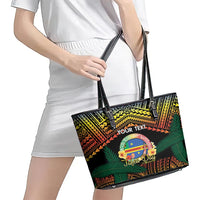 Personalised Tafea Day Leather Tote Bag Vanuatu Provinces Polynesian Pattern LT14 - Polynesian Pride
