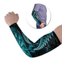 Personalised New Zealand Darts Arm Sleeves Happiness Is A Tight Threesome Maori Paua Shell - Polynesian Pride