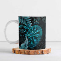 Personalised New Zealand Darts Ceramic Mug Happiness Is A Tight Threesome Maori Paua Shell - Polynesian Pride