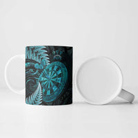 Personalised New Zealand Darts Ceramic Mug Happiness Is A Tight Threesome Maori Paua Shell - Polynesian Pride