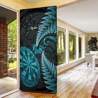 Personalised New Zealand Darts Door Cover Happiness Is A Tight Threesome Maori Paua Shell - Polynesian Pride