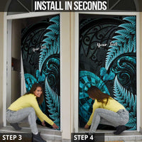 Personalised New Zealand Darts Door Cover Happiness Is A Tight Threesome Maori Paua Shell - Polynesian Pride