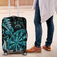Personalised New Zealand Darts Luggage Cover Happiness Is A Tight Threesome Maori Paua Shell