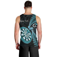 Personalised New Zealand Darts Men Tank Top Happiness Is A Tight Threesome Maori Paua Shell