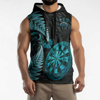 Personalised New Zealand Darts Sleeveless Hoodie Happiness Is A Tight Threesome Maori Paua Shell - Polynesian Pride