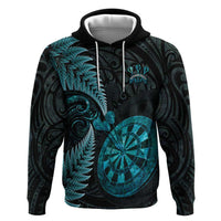 Personalised New Zealand Darts Zip Hoodie Happiness Is A Tight Threesome Maori Paua Shell