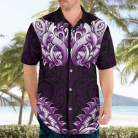 New Zealand Ta Moko Hawaiian Shirt Aotearoa Maori Chest Tattoo Purple