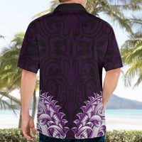 New Zealand Ta Moko Hawaiian Shirt Aotearoa Maori Chest Tattoo Purple