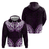 New Zealand Ta Moko Hoodie Aotearoa Maori Chest Tattoo Purple
