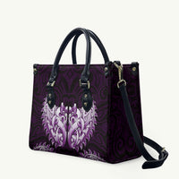 New Zealand Ta Moko Leather Bag Aotearoa Maori Chest Tattoo Purple
