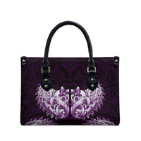 New Zealand Ta Moko Leather Bag Aotearoa Maori Chest Tattoo Purple