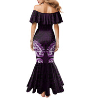 New Zealand Ta Moko Mermaid Dress Aotearoa Maori Chest Tattoo Purple