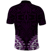 New Zealand Ta Moko Polo Shirt Aotearoa Maori Chest Tattoo Purple