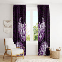 New Zealand Ta Moko Window Curtain Aotearoa Maori Chest Tattoo Purple