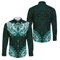 New Zealand Ta Moko Family Matching Summer Maxi Dress and Hawaiian Shirt Aotearoa Maori Chest Tattoo Turquoise