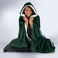 New Zealand Ta Moko Hooded Blanket Aotearoa Maori Chest Tattoo Turquoise