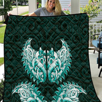 New Zealand Ta Moko Quilt Aotearoa Maori Chest Tattoo Turquoise