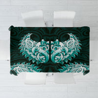 New Zealand Ta Moko Tablecloth Aotearoa Maori Chest Tattoo Turquoise