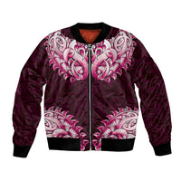 New Zealand Ta Moko Bomber Jacket Aotearoa Maori Chest Tattoo Pink