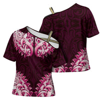 New Zealand Ta Moko Cross Shoulder Shirt Aotearoa Maori Chest Tattoo Pink