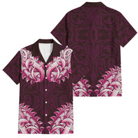 New Zealand Ta Moko Family Matching Off Shoulder Maxi Dress and Hawaiian Shirt Aotearoa Maori Chest Tattoo Pink
