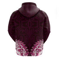 New Zealand Ta Moko Hoodie Aotearoa Maori Chest Tattoo Pink