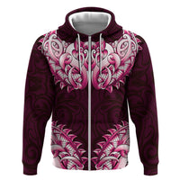 New Zealand Ta Moko Hoodie Aotearoa Maori Chest Tattoo Pink