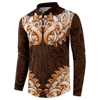 New Zealand Ta Moko Button Sweatshirt Aotearoa Maori Chest Tattoo Orange