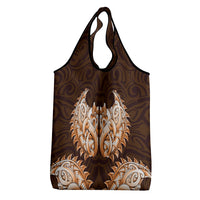 New Zealand Ta Moko Grocery Bag Aotearoa Maori Chest Tattoo Orange