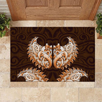 New Zealand Ta Moko Rubber Doormat Aotearoa Maori Chest Tattoo Orange